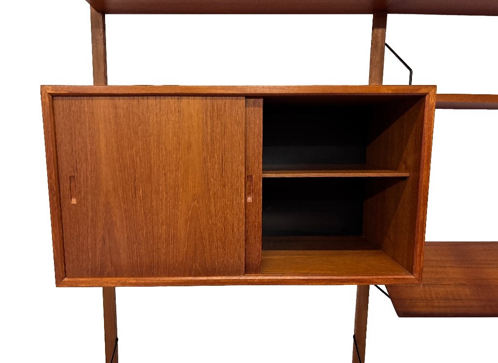 Vintage Poul Cadovius Royal System wandsysteem wallunit, Ophalen, Gebruikt, Met deur(en), Teakhout