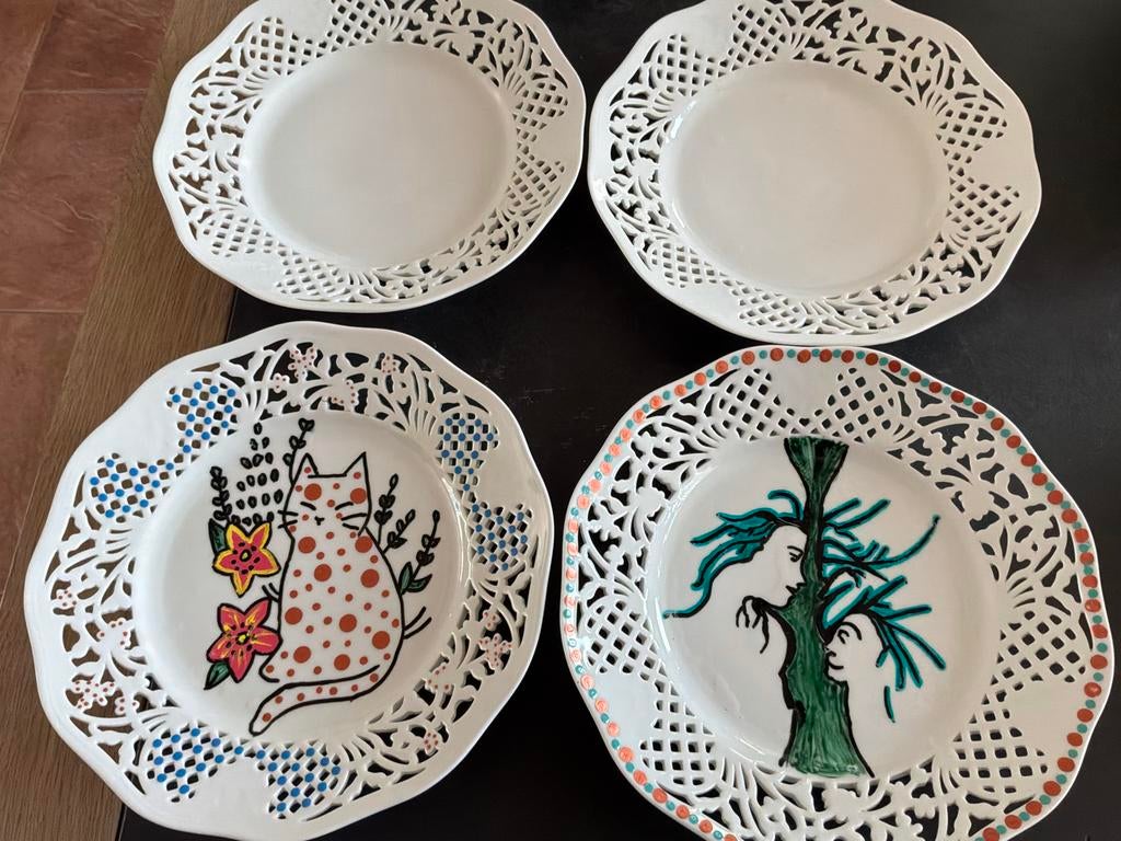 4 decoratieve borden van Schumann Arzberg 3 Germany Bavaria, Antiek en Kunst, Ophalen of Verzenden
