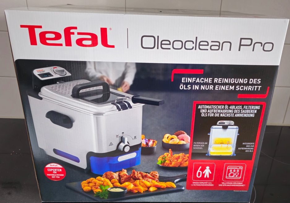 Tefal Oleoclean Pro Inox & Design FR8040 friteuse, Witgoed en Apparatuur, 2 tot 3 liter, Ophalen of Verzenden, Nieuw
