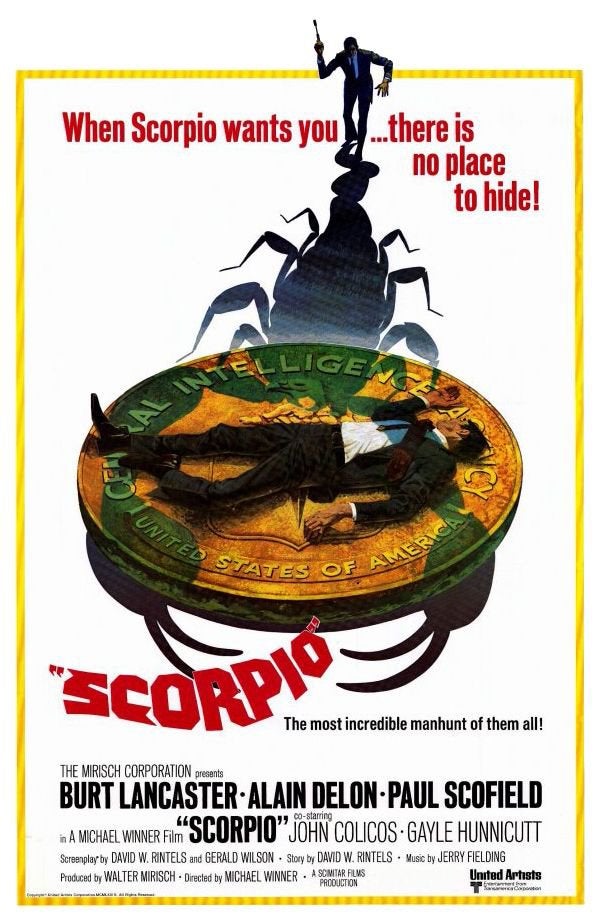 10). SCORPIO, Michael Winner, Alain Delon, Burt Lancaster., Cd's en Dvd's, Vanaf 16 jaar, 1980 tot heden, Ophalen of Verzenden