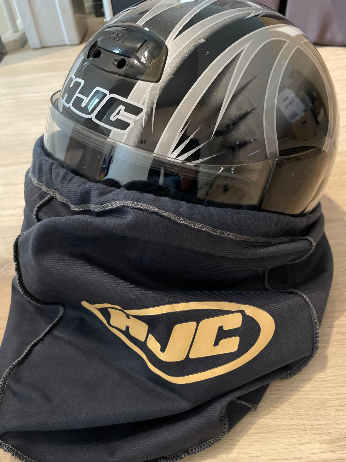 HJC Integraalhelm - Maat XS - Zwart/Grijs Design, Motoren, XS, Heren, HJC, Ophalen of Verzenden
