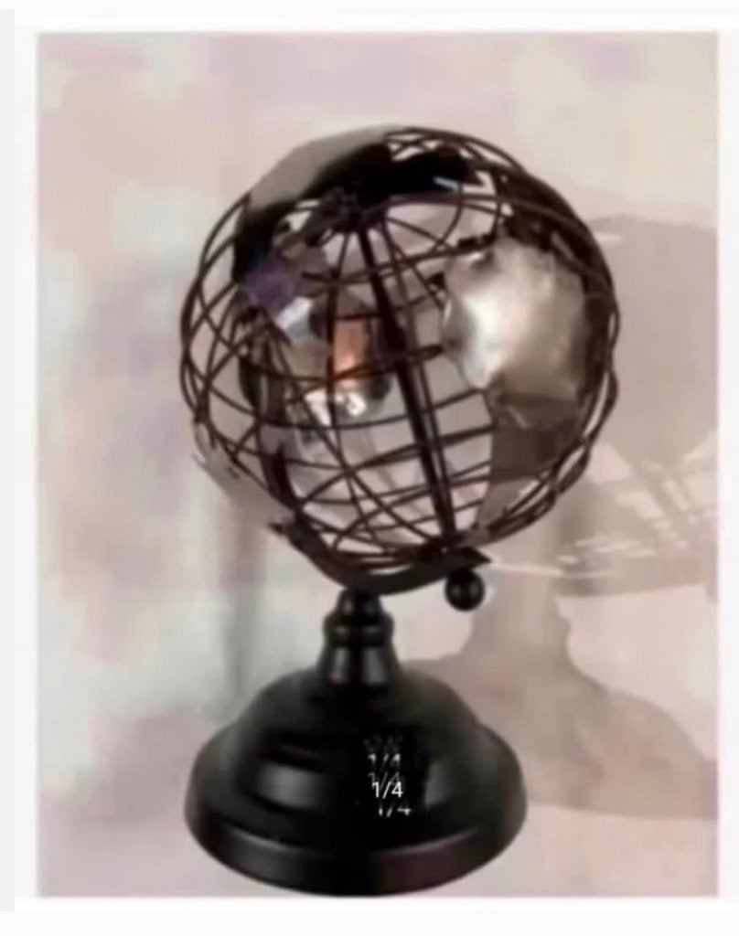 Vintage metalen wereldbol opgelegde werelddelen, Ophalen of Verzenden, X, X, X