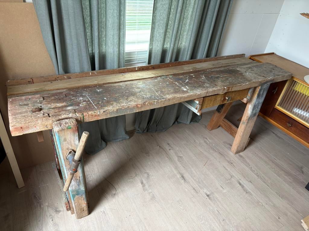 Werkbank Vintage Hout, Ophalen, Zo goed als nieuw