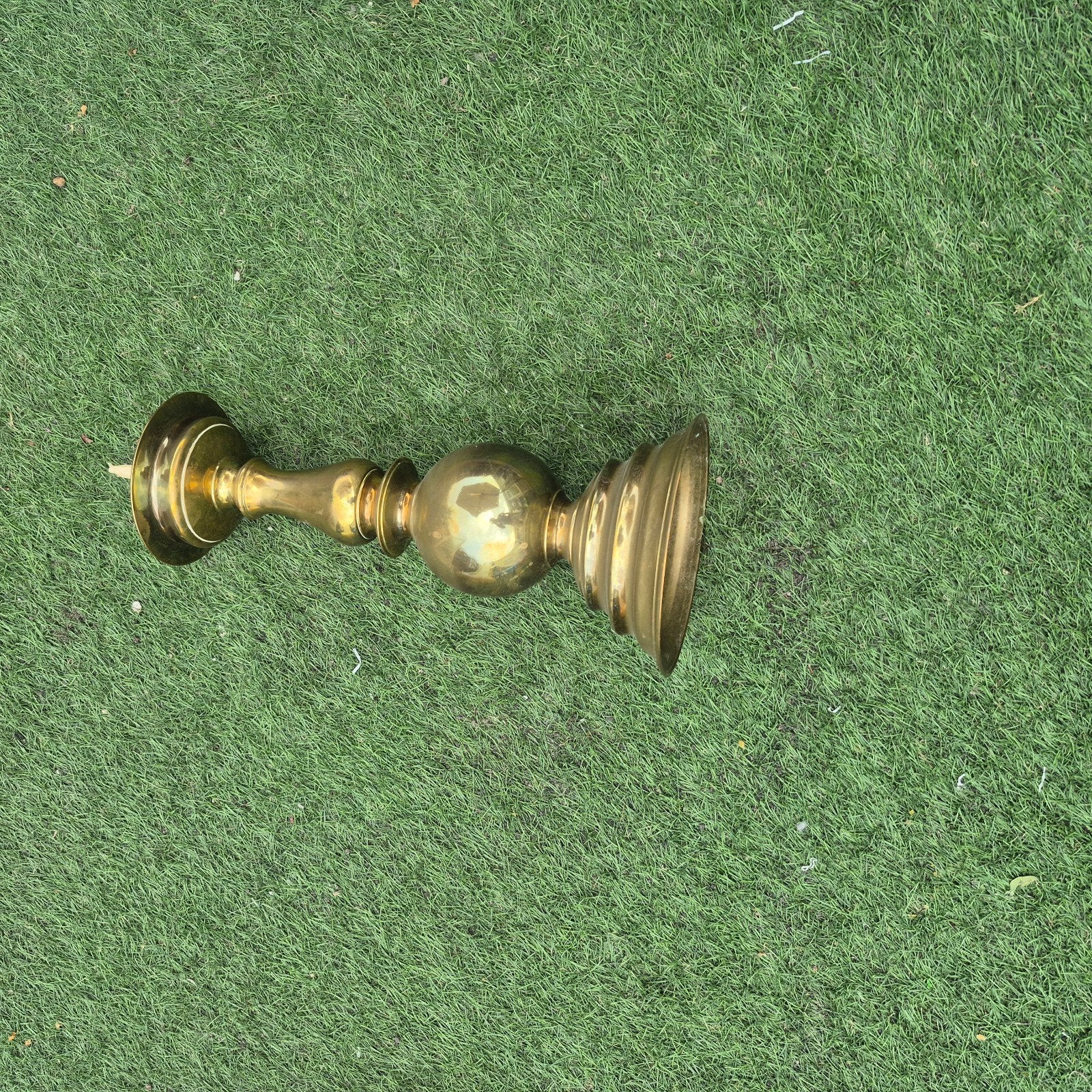 Zware koperen kandelaar, 40 cm hoog, Antiek en Kunst, Antiek | Kandelaars, Ophalen of Verzenden, Koper of Brons