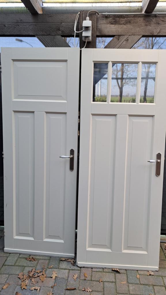 2 stompe binnendeuren te koop - met en zonder glas, Doe-het-zelf en Verbouw, Deuren en Horren, Ophalen