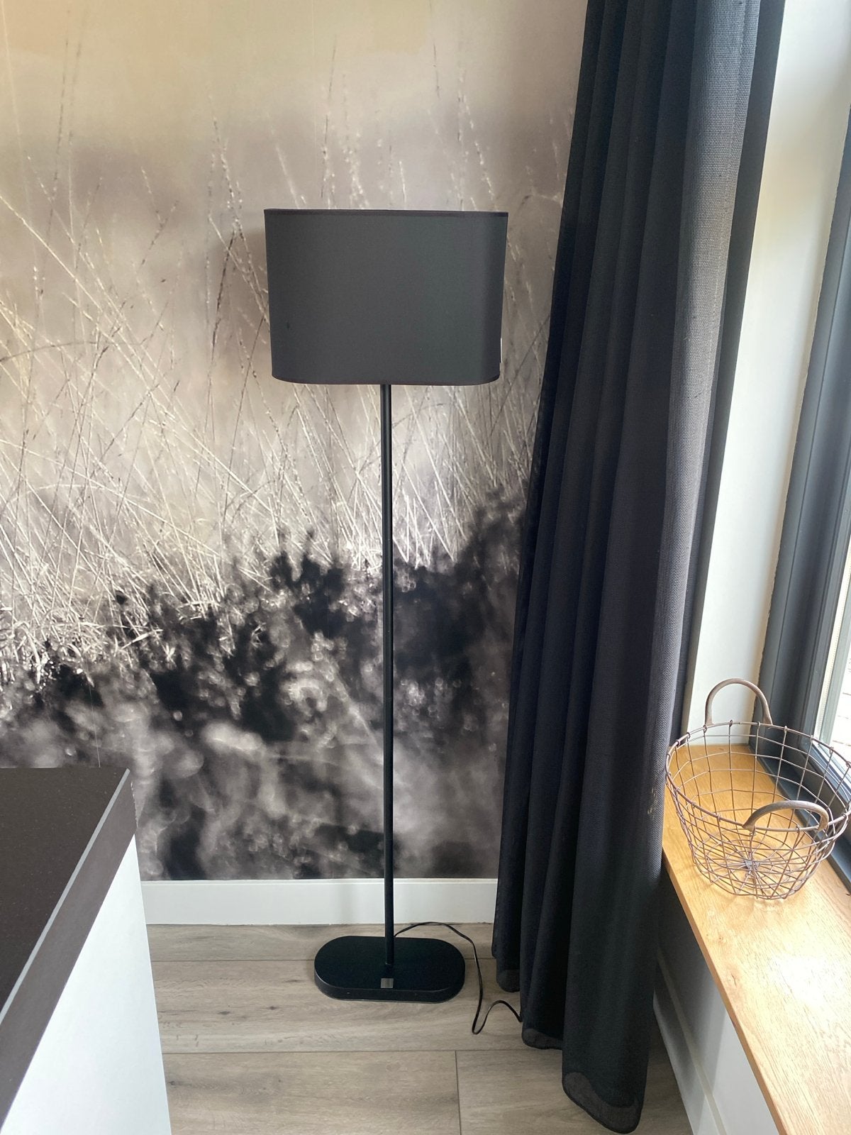Jan des Bouvrie Stalamp Zwart - 3 standen, 155cm hoog, Huis en Inrichting, Lampen | Vloerlampen, Gebruikt, 150 tot 200 cm, Metaal