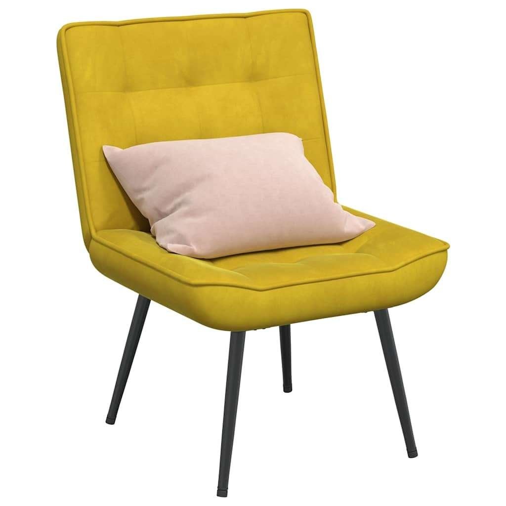 Fauteuil okergeel fluweel zonder voetenbank, nieuw, Verzenden, Nieuw, 75 tot 100 cm, Stof