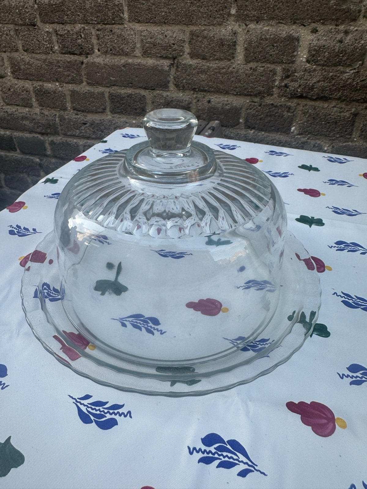 Glazen taartstolp met schaal - Vintage, Ophalen of Verzenden
