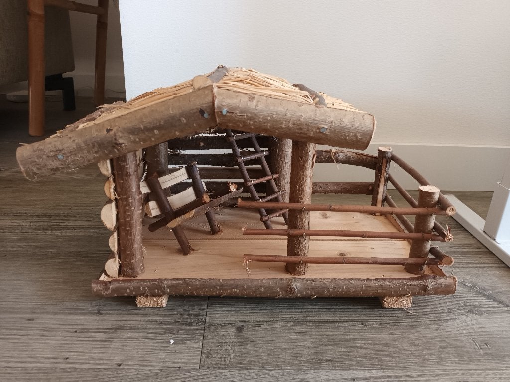 Kerststal kerst stal stalletje hout houten, Ophalen of Verzenden, Zo goed als nieuw