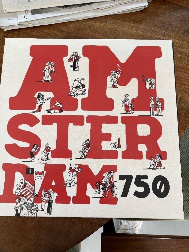 Amsterdam 750 jaar LP, Cd's en Dvd's, Vinyl | Nederlandstalig, Zo goed als nieuw, Levenslied of Smartlap, Dubbel-LP, Speciale editie
