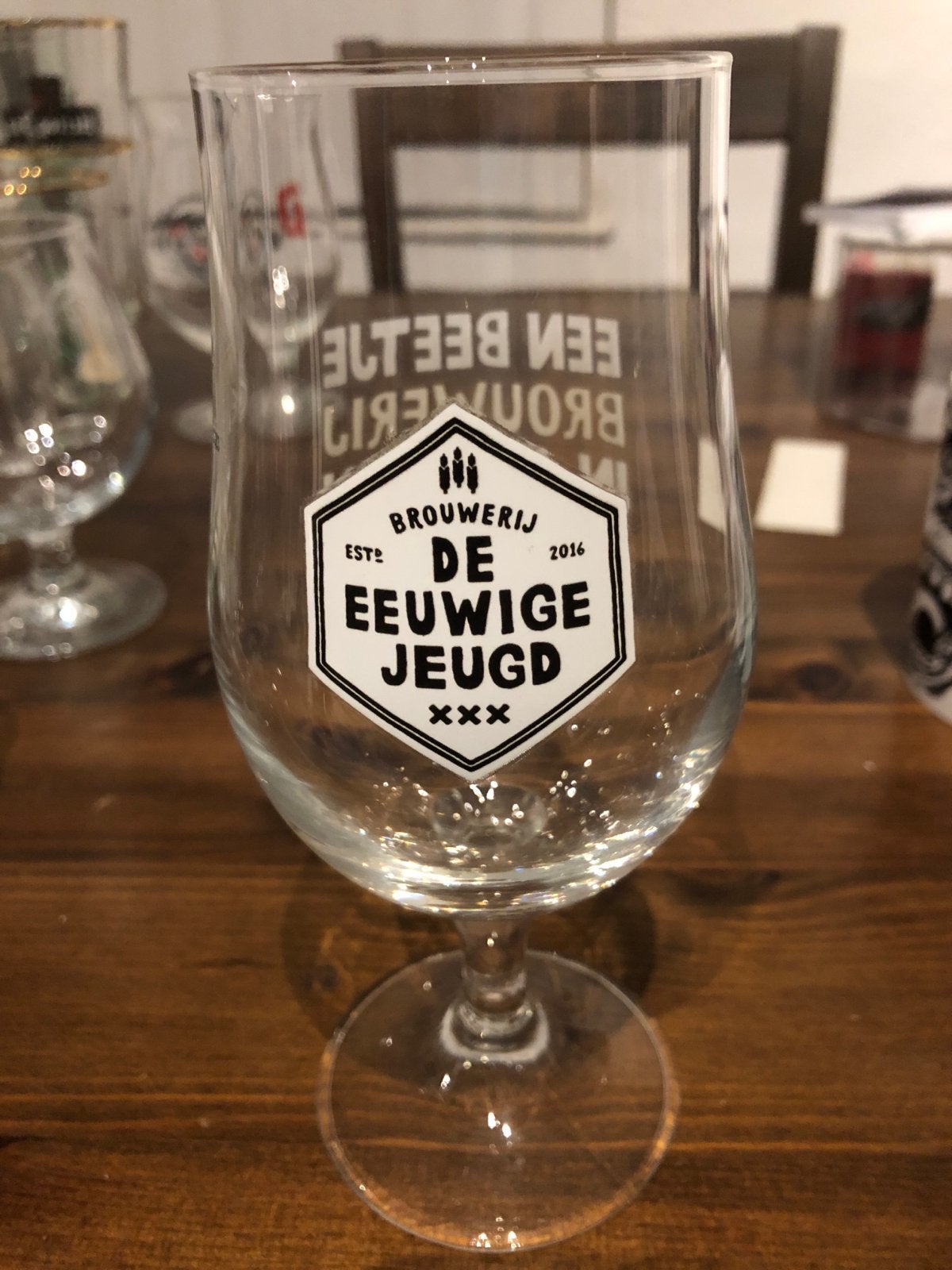 Brouwerij De Eeuwige Jeugd bierglas, Ophalen, Zo goed als nieuw, Bierglas