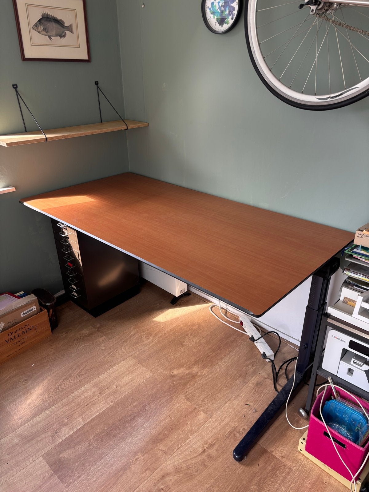 Ahrend in hoogte verstelbaar bureau 80x160, Huis en Inrichting, Bureaus, Ophalen, Zit-sta bureau, Gebruikt, In hoogte verstelbaar