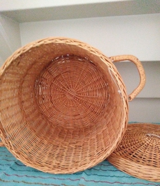 ROTAN MAND, Ophalen, Mand, Rond, Zo goed als nieuw