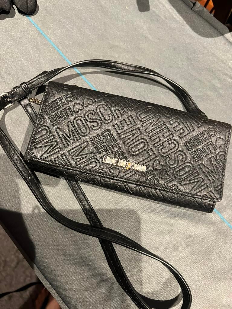 Moschino tasje met logo origineel zgan, G, Schoudertasje, Zwart, G