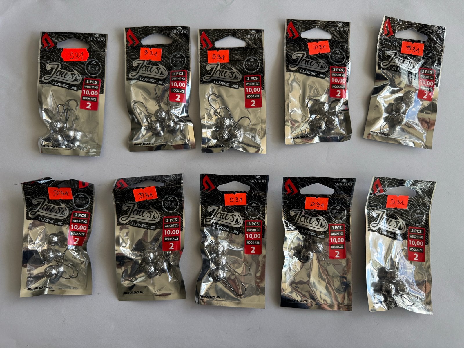 Mikado Jaws Classic Jig 10g haakmaat 2 - 3 stuks, Ophalen of Verzenden, Nieuw, Haak