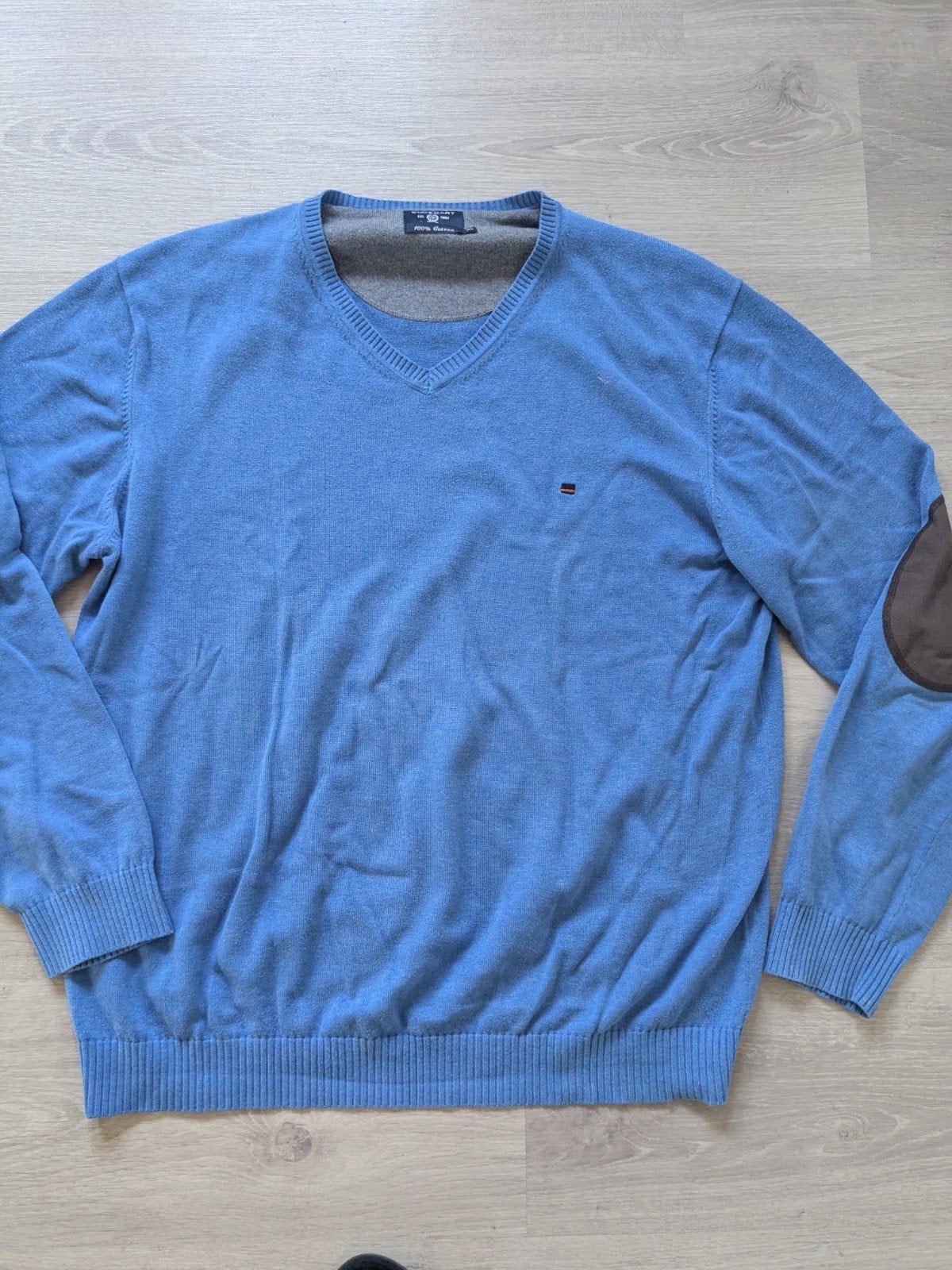 State of Art V-hals trui met elleboogstukken - Maat XL, Kleding | Heren, State of Art, Blauw, Maat 56/58 (XL), Ophalen of Verzenden