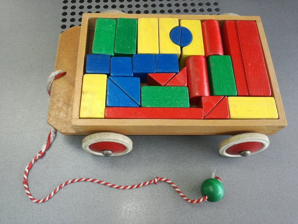 Karretje met houten blokken, Ophalen of Verzenden, Zo goed als nieuw, Overige typen