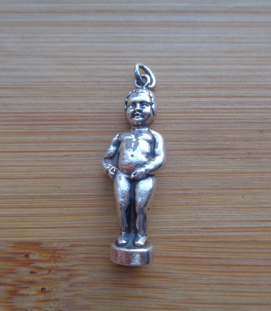 zilveren vintage bedel/hanger manneke pies [086], Overige merken, Verzenden, Zo goed als nieuw, 1 bedel