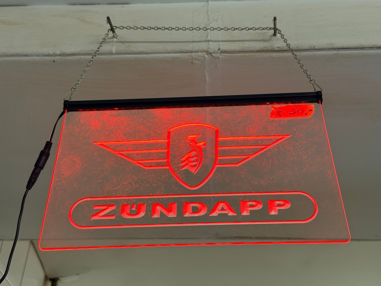 Zundapp reclame bordje met verlichting, Ophalen of Verzenden