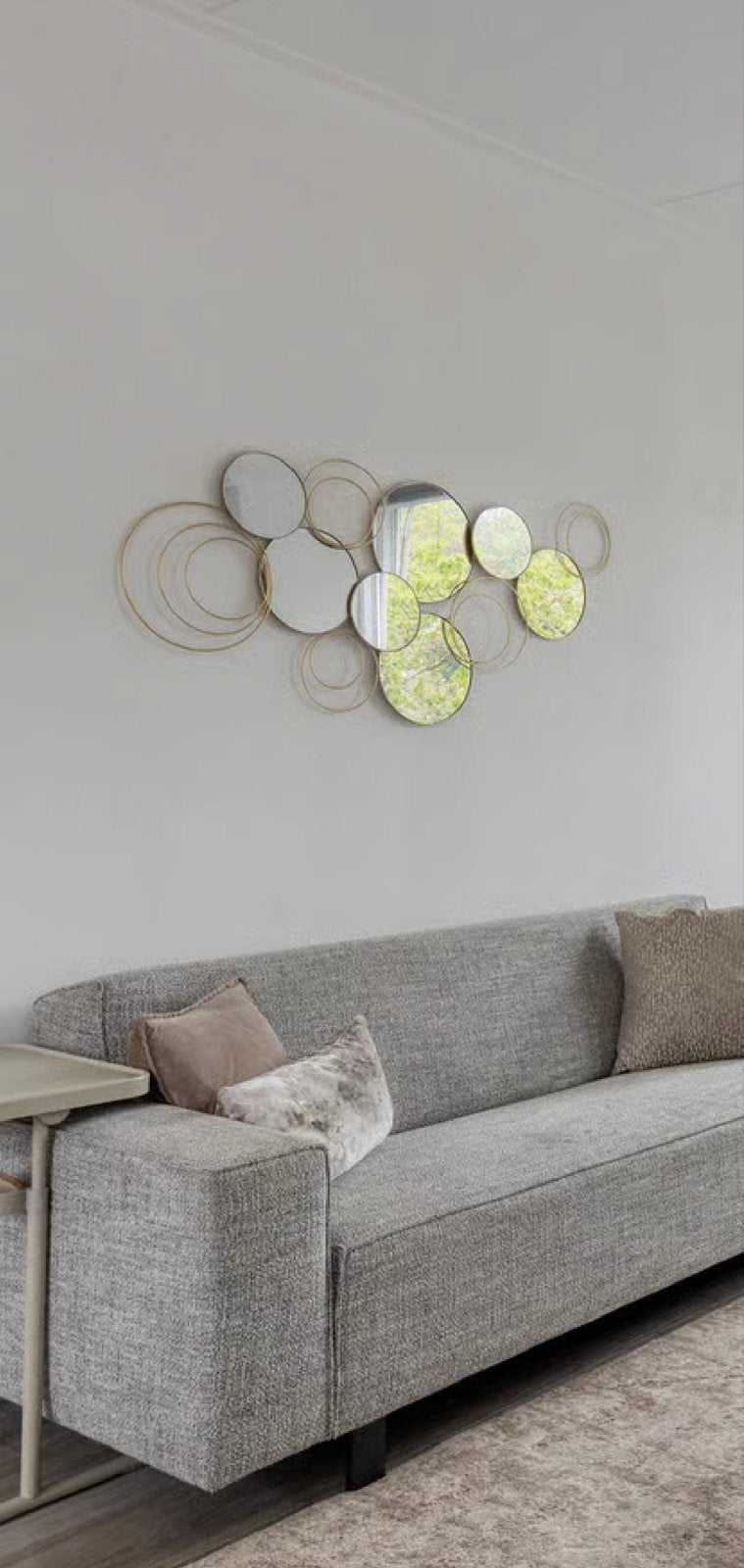 Ronde Spiegel Wanddecoratie - Modern Design, Huis en Inrichting, Ophalen, Zo goed als nieuw, Rond, 100 tot 125 cm