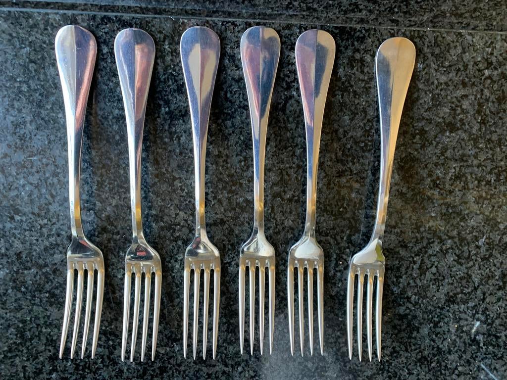 Cristofle verzilverde diner bestek set - 6 stuks, Antiek en Kunst, Ophalen of Verzenden