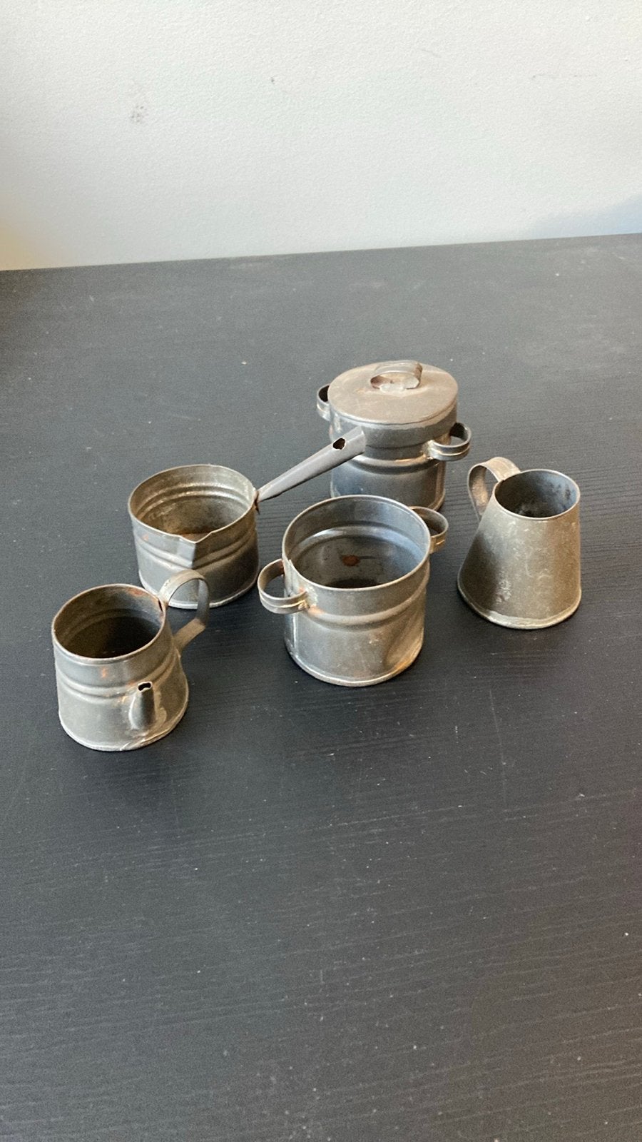 Vintage Tinnen Speelgoed Keukenset - 5 Stuks, Antiek en Kunst, Ophalen of Verzenden