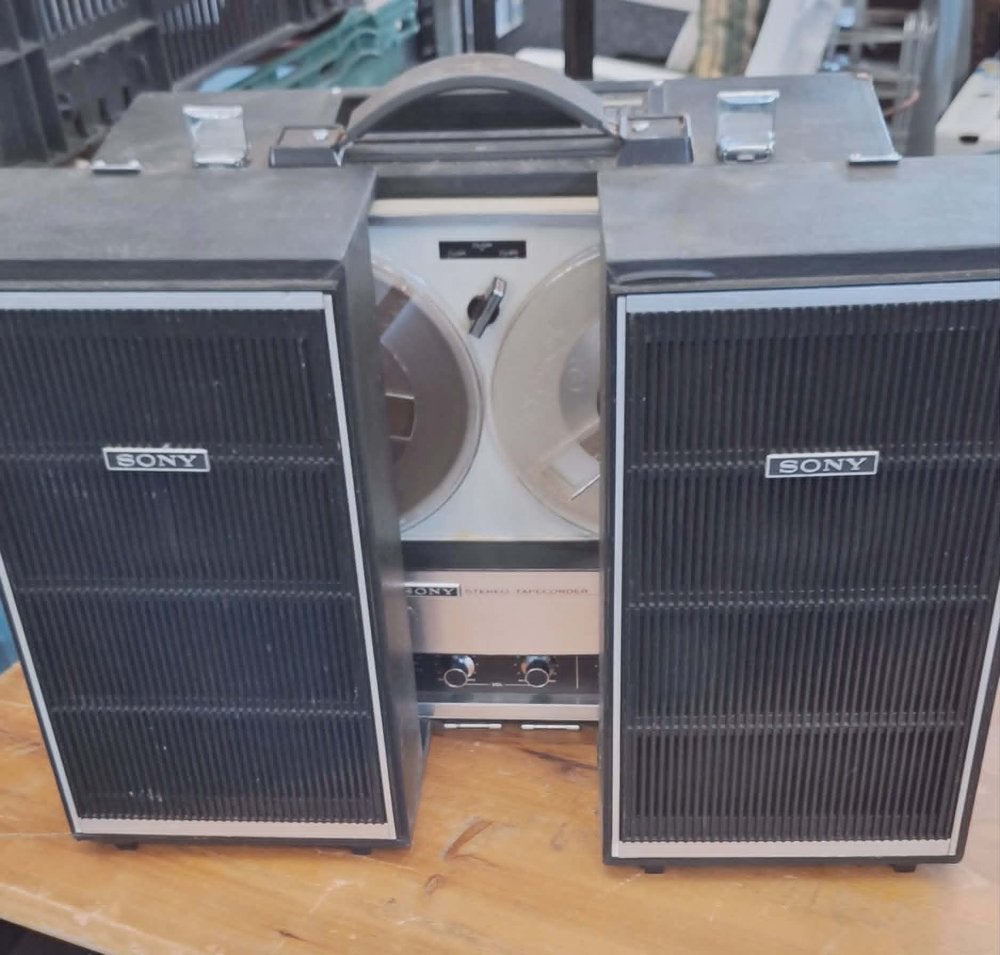 Vintage Sony TC-252 Stereo Bandrecorder - Jaren '70, ., Ophalen of Verzenden, Sony, Met stofkap