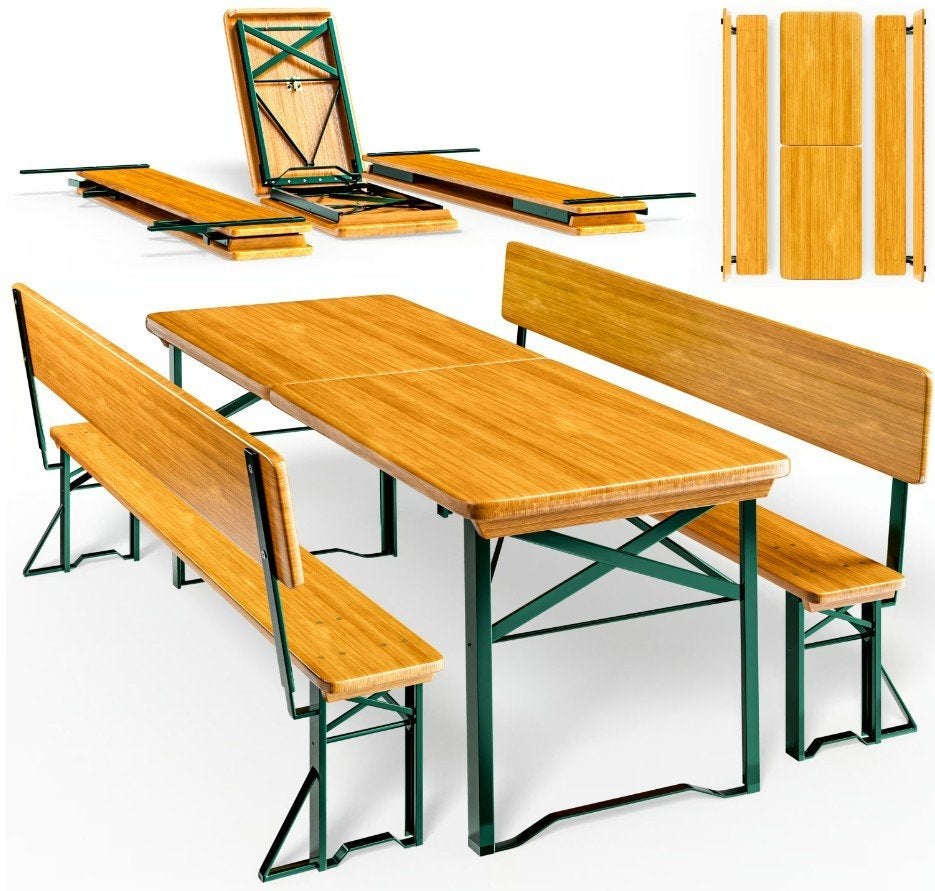 Biertafel biertafels bierbanken + rugleuning GRATIS BEZORGD!, Campingtafel, Verzenden, Nieuw, Nvt