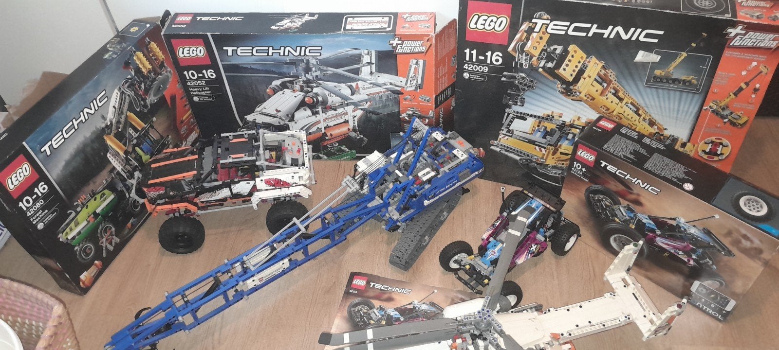 lego technic 42009 42042 42080 42052 42124 9398 verzameling, Inclusief instructies, Lego, Ophalen of Verzenden, Zo goed als nieuw