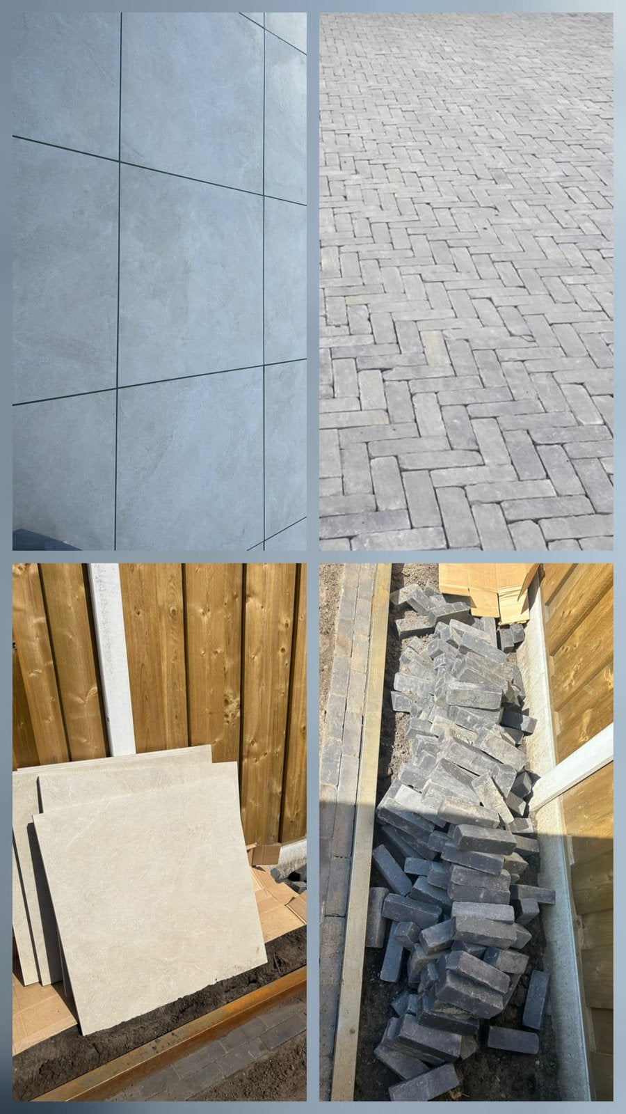 Keramische tegels en antraciet gebakken klinkers, Tuin en Terras, Tegels en Klinkers, Ophalen, Zo goed als nieuw, Keramiek, 10 m² of meer