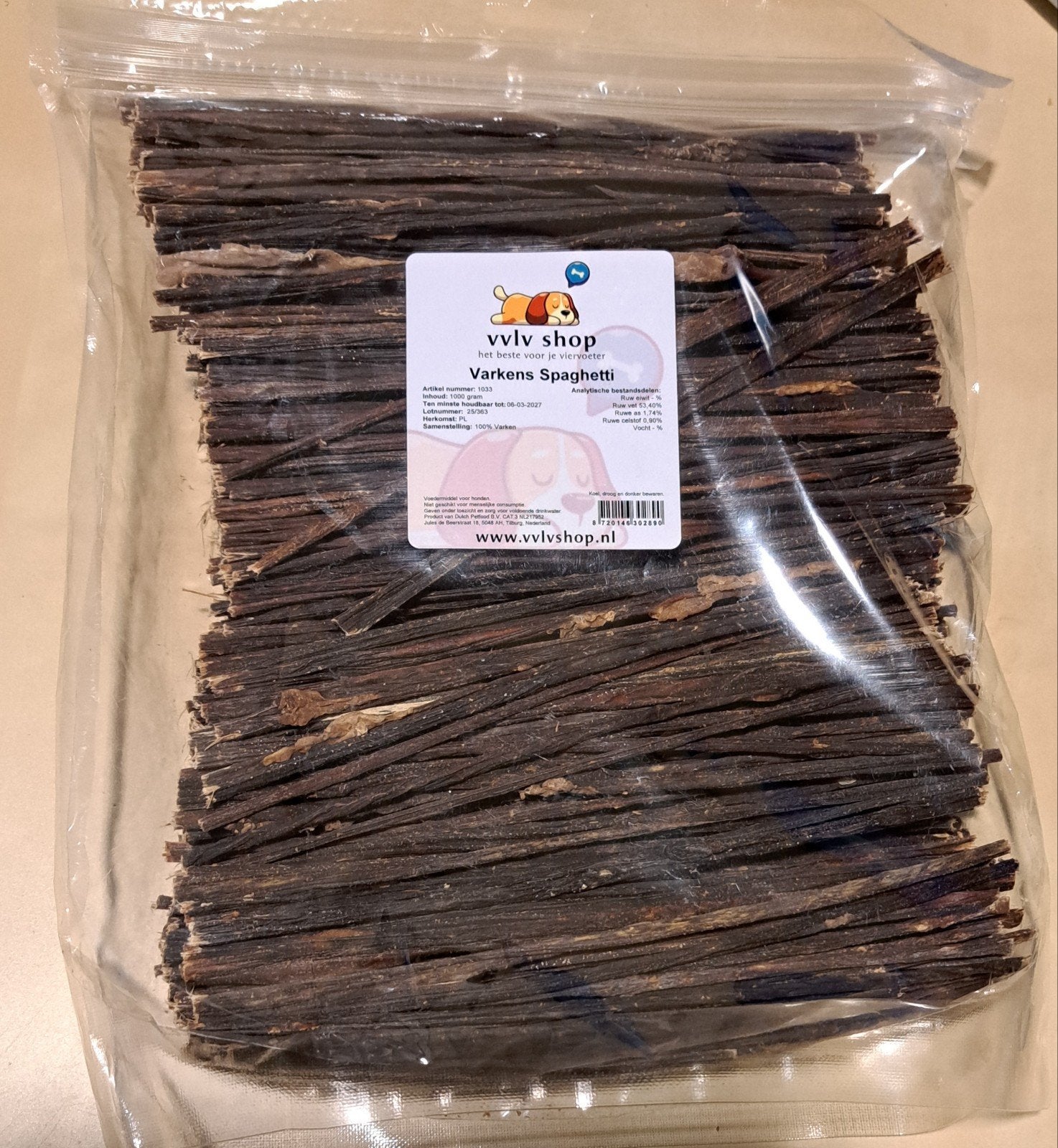 varkens spagetti 1 kg, Ophalen of Verzenden, Hond
