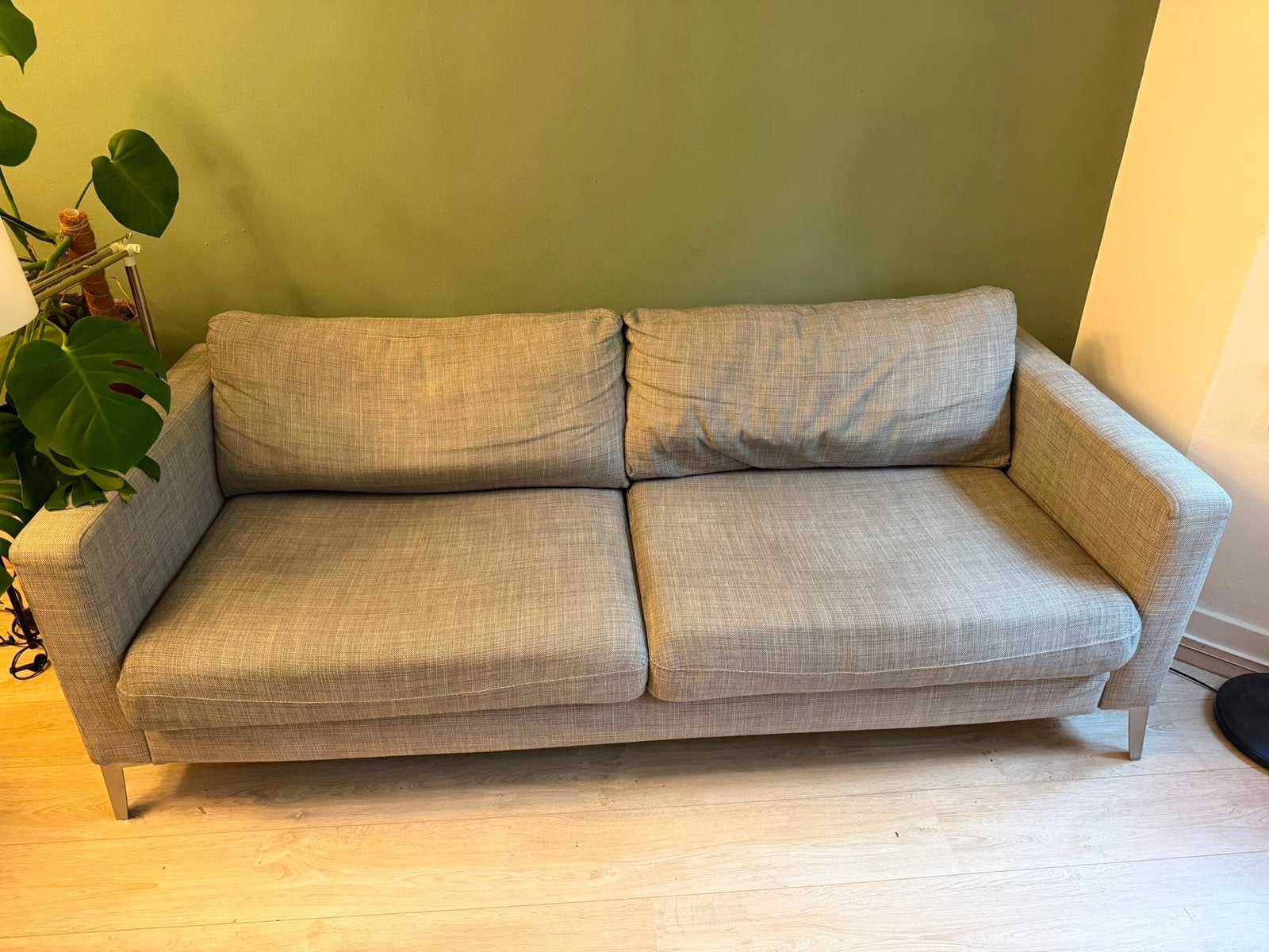 Fijne grijze IKEA bank 3-zits, Ophalen, Gebruikt, 150 tot 200 cm, Tweepersoons