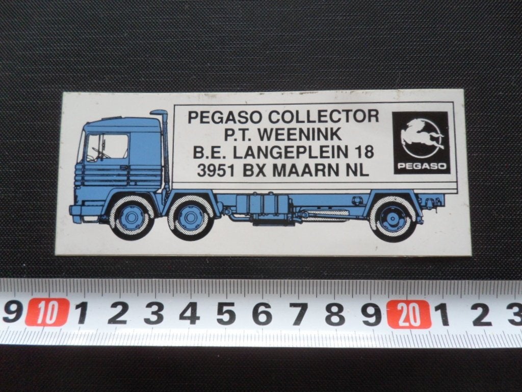 sticker Maarn PEGASO COLLECTOR P.T. Weenink, Verzamelen, Ophalen, Zo goed als nieuw