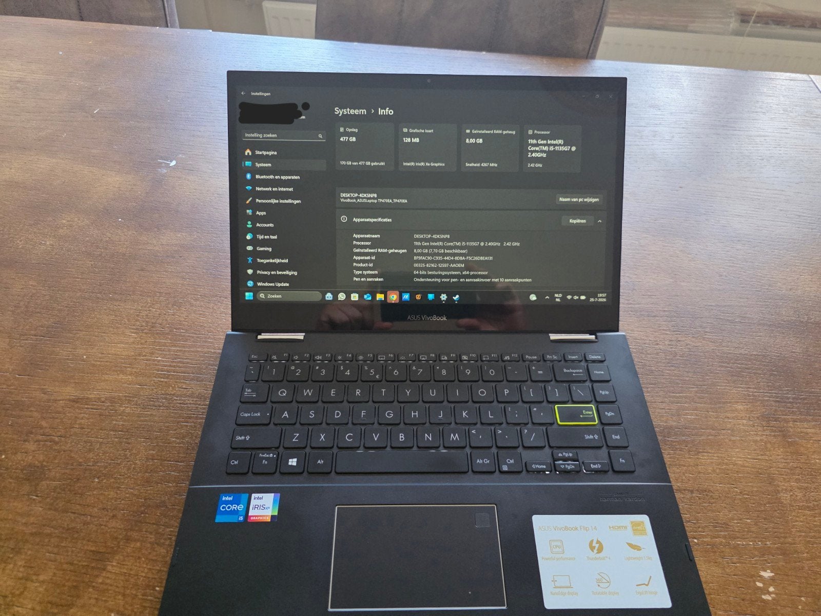 ASUS Vivobook Flip 14 - 2-in-1 Laptop/Tablet - ZGAN, Computers en Software, Windows Laptops, Qwerty, 8 GB, ASUS, 477 GB