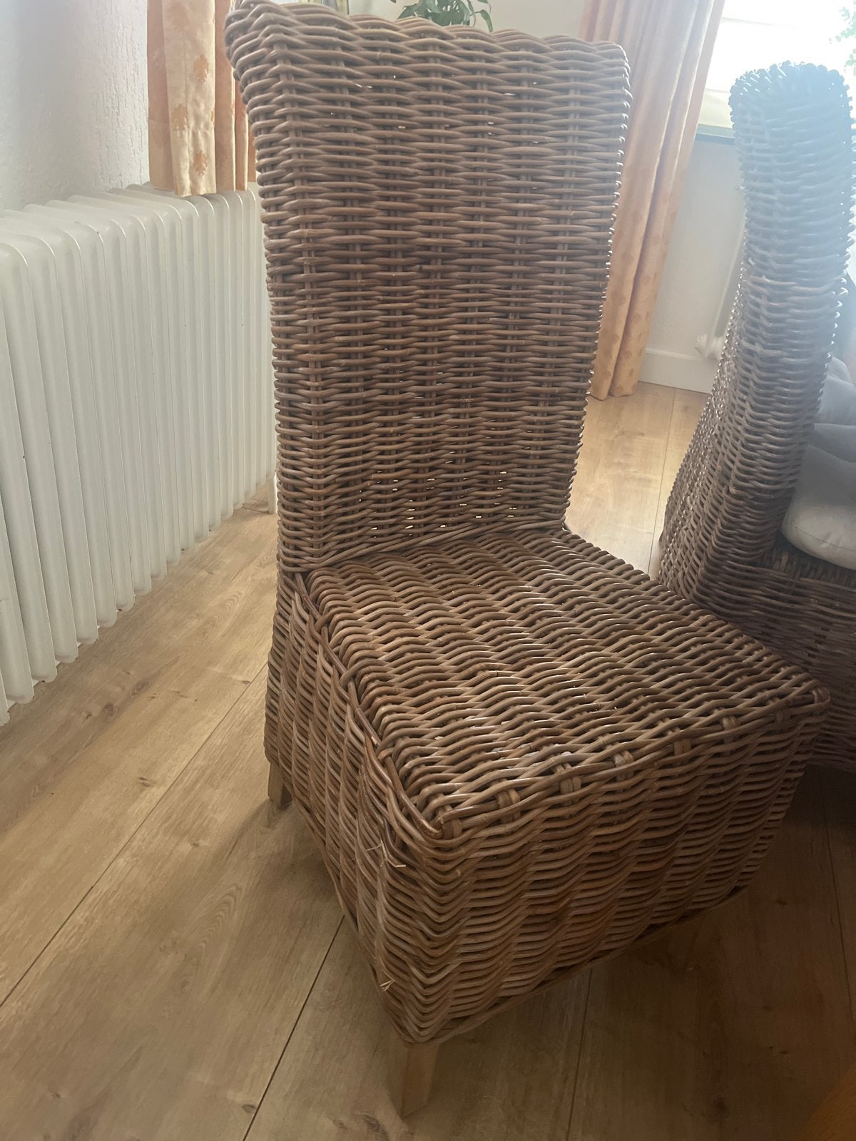 Rotan eetkamerstoelen - Set van 6, Gebruikt, Bruin, Riet of Rotan, Ophalen of Verzenden