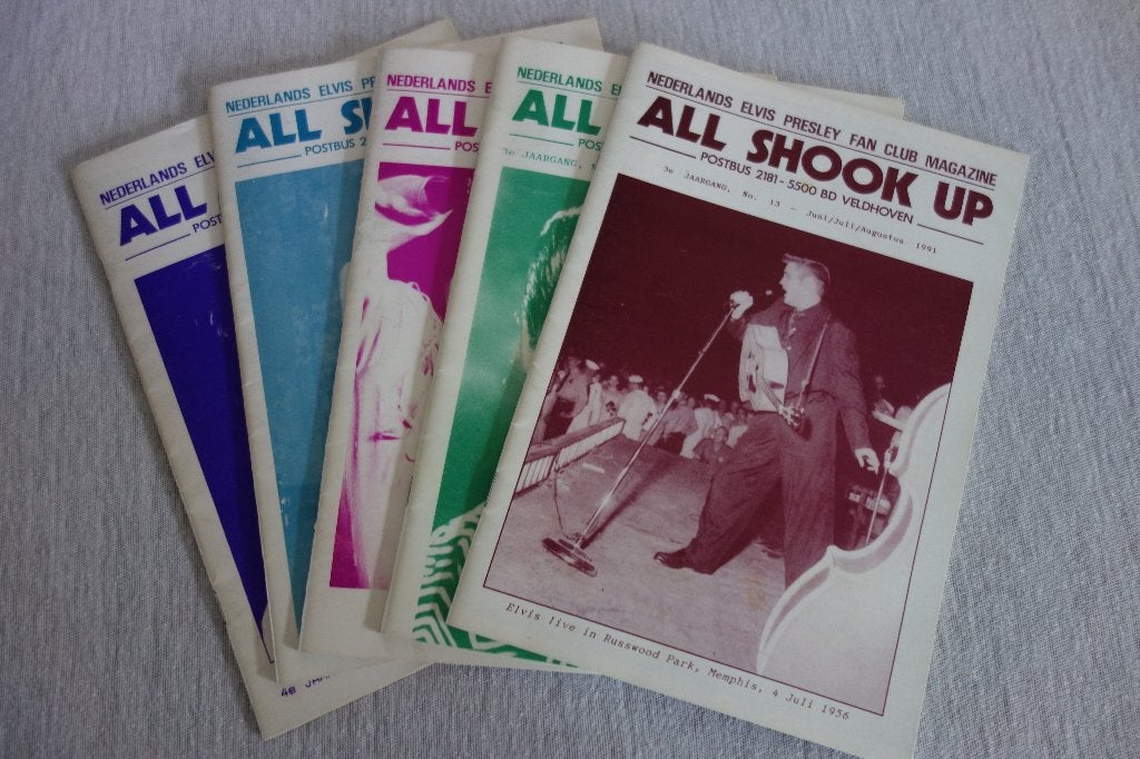 Elvis Presley fanclub bladen All shook up., Ophalen of Verzenden, Zo goed als nieuw, Boek, Tijdschrift of Artikel