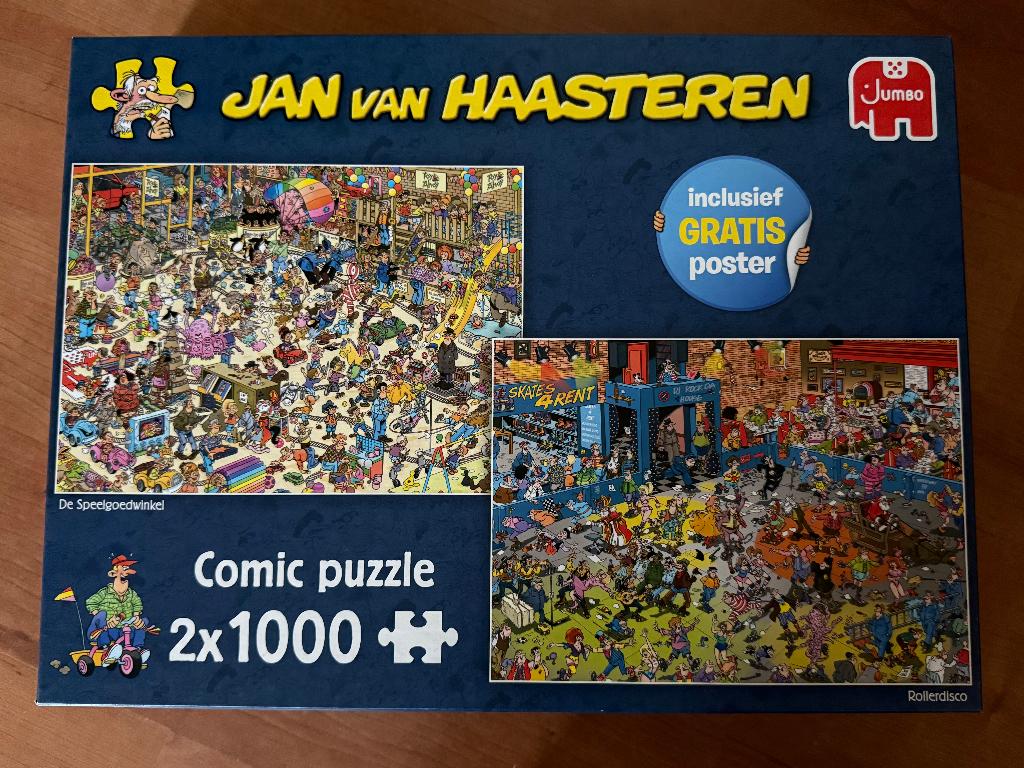 Jan van Haasteren Speelgoedwinkel - Rollerdisco, Ophalen, 500 t/m 1500 stukjes, Zo goed als nieuw, Legpuzzel