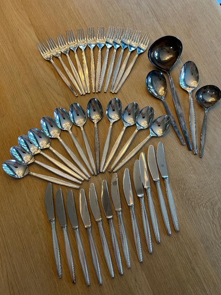 Verzilverd bestek Auerhahn 90 12 pers., Ophalen of Verzenden