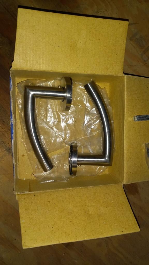 Deur klink compleet en nieuw. Rvs., Doe-het-zelf en Verbouw, Ophalen of Verzenden, Nieuw, Binnendeur, Minder dan 200 cm