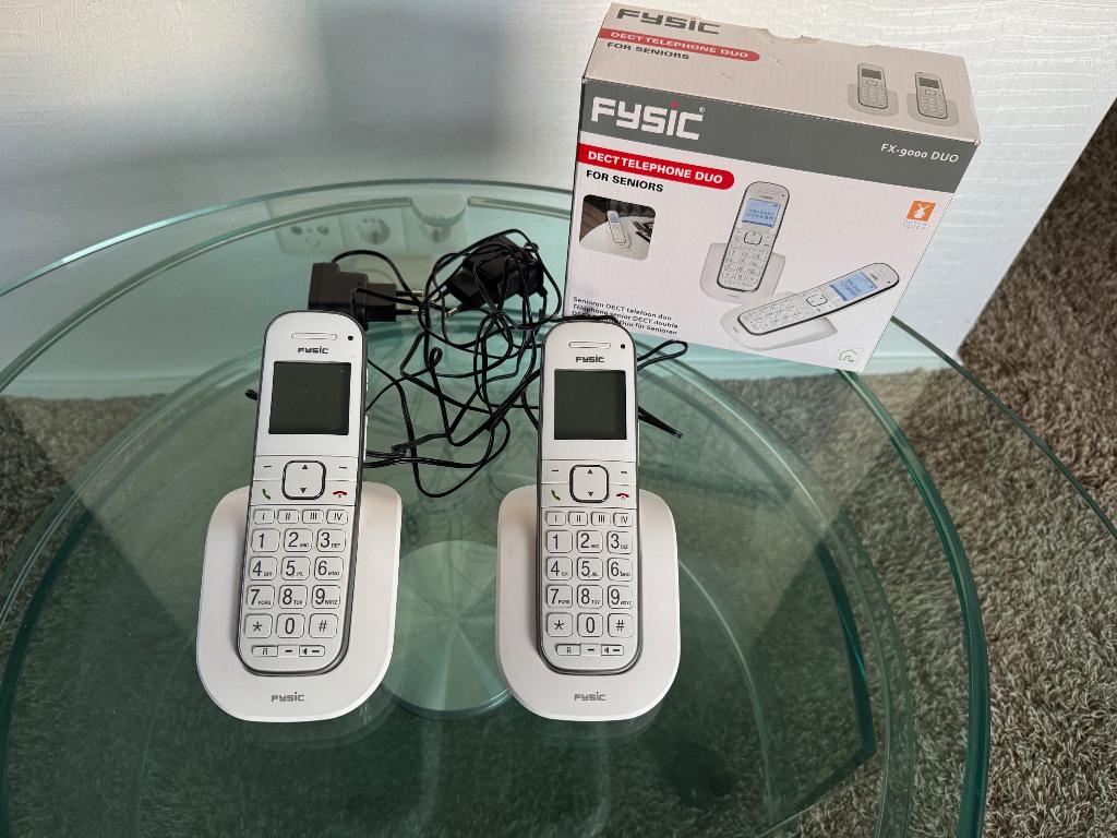 NIEUWSTAAT Dect senioren telefoon FX-9000 DUO Fysic, Ophalen of Verzenden, Zo goed als nieuw
