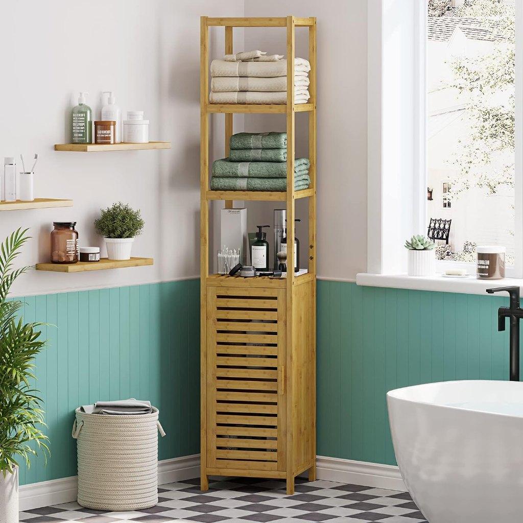 Badkamer kast Bamboe, Huis en Inrichting, Badkamer | Badkamermeubels, (Half)hoge kast, Minder dan 50 cm, Nieuw, Ophalen of Verzenden