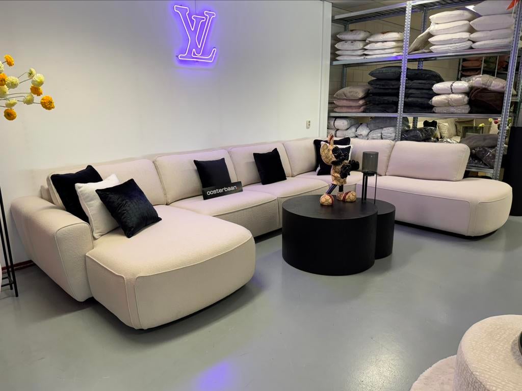 Luxe Velvet Teddy U-Bank Dutti 170x410x260cm NIEUW - Uniek, Info@oosterbaanwonen.nl, Venus 31 8448CE Heerenveen, Hoekbank, Ophalen of Verzenden