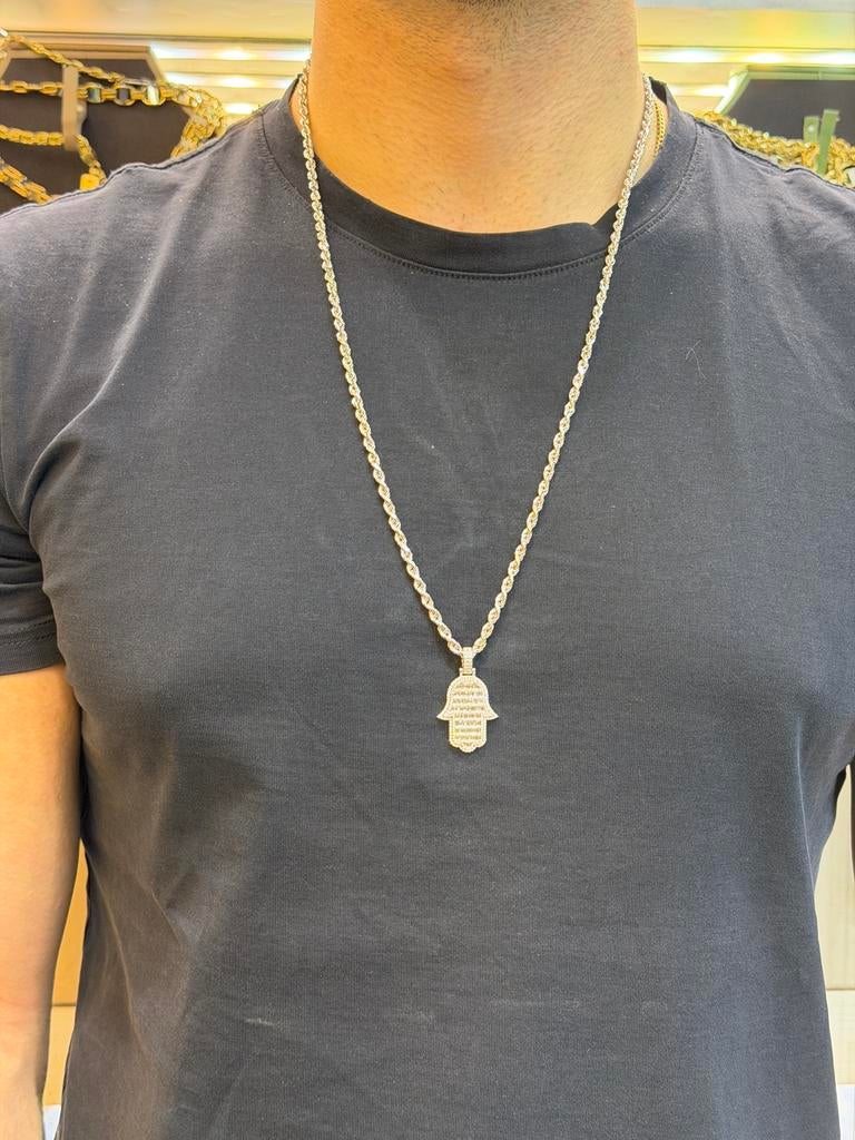 14KT Goud - Hanger - Labdiamanten - Hamsa - Fatima Hand, Ophalen, Nieuw, Goud