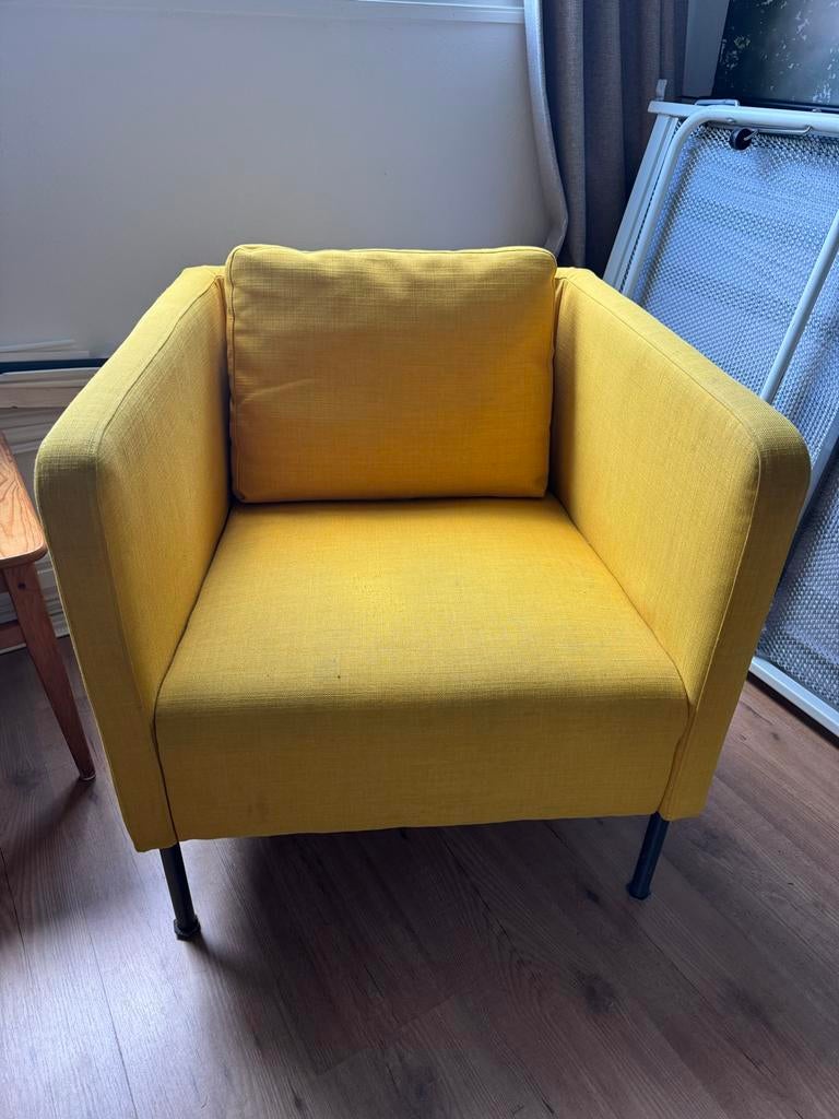 Gele Ekerö IKEA Fauteuil - Comfortabel en Stijlvol, Huis en Inrichting, Fauteuils, Ophalen, Gebruikt, 75 tot 100 cm, 75 tot 100 cm
