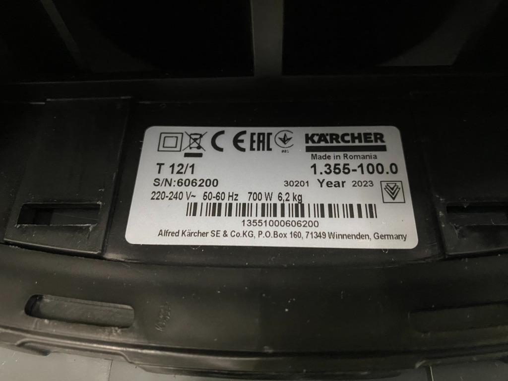 KARCHER STOFZUIGER T 12/1 Edition Demo, Ophalen of Verzenden, Zo goed als nieuw, Stofzak, Minder dan 1200 watt