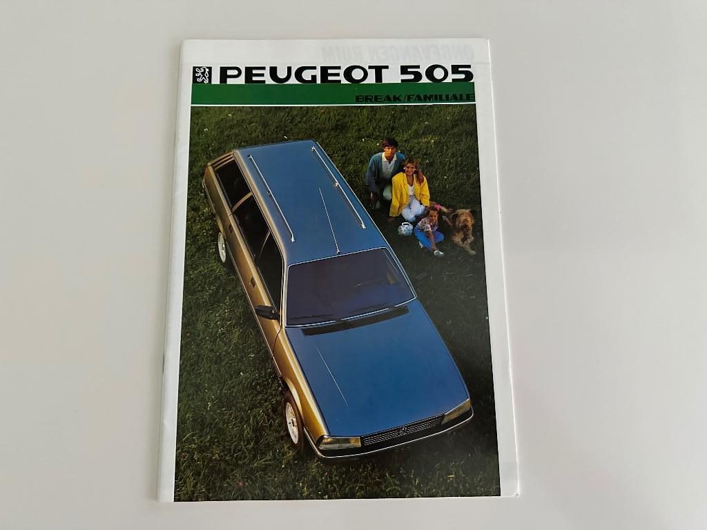 Folder Peugeot 505 Break familiale NL, Ophalen of Verzenden, Zo goed als nieuw, Peugeot