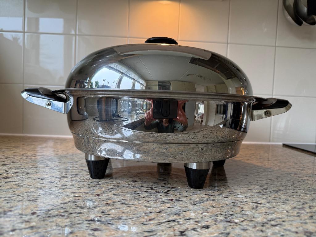 AMC Electric Frying Pan, Huis en Inrichting, Keuken | Potten en Pannen, Ophalen, Gebruikt, Rvs, Overige typen