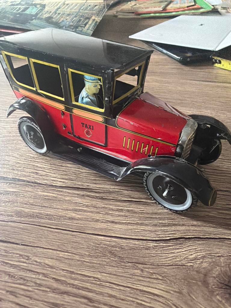 Vintage Taxi Blikken Auto Speelgoed, Ophalen of Verzenden