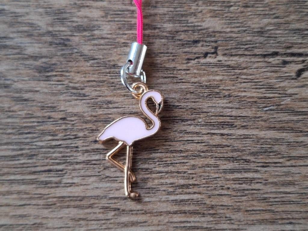 Telefoonhanger : Lichtroze Flamingo !!, Info@keycharms.nl, Nieuw, Medemblik, Telefoonhanger of Accessoire