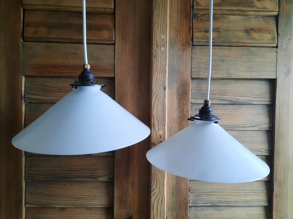 Franse Opaline glazen hanglampen , Antieke hanglamp, Ophalen of Verzenden